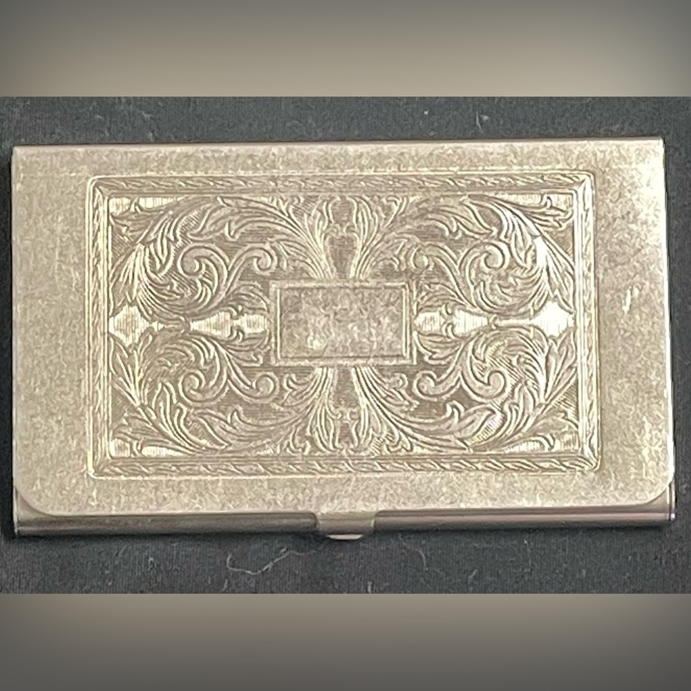 SILVER GERMANY 🇩🇪 ORNATE ETCHED Cigarette Holder 2” X 3 1/2”